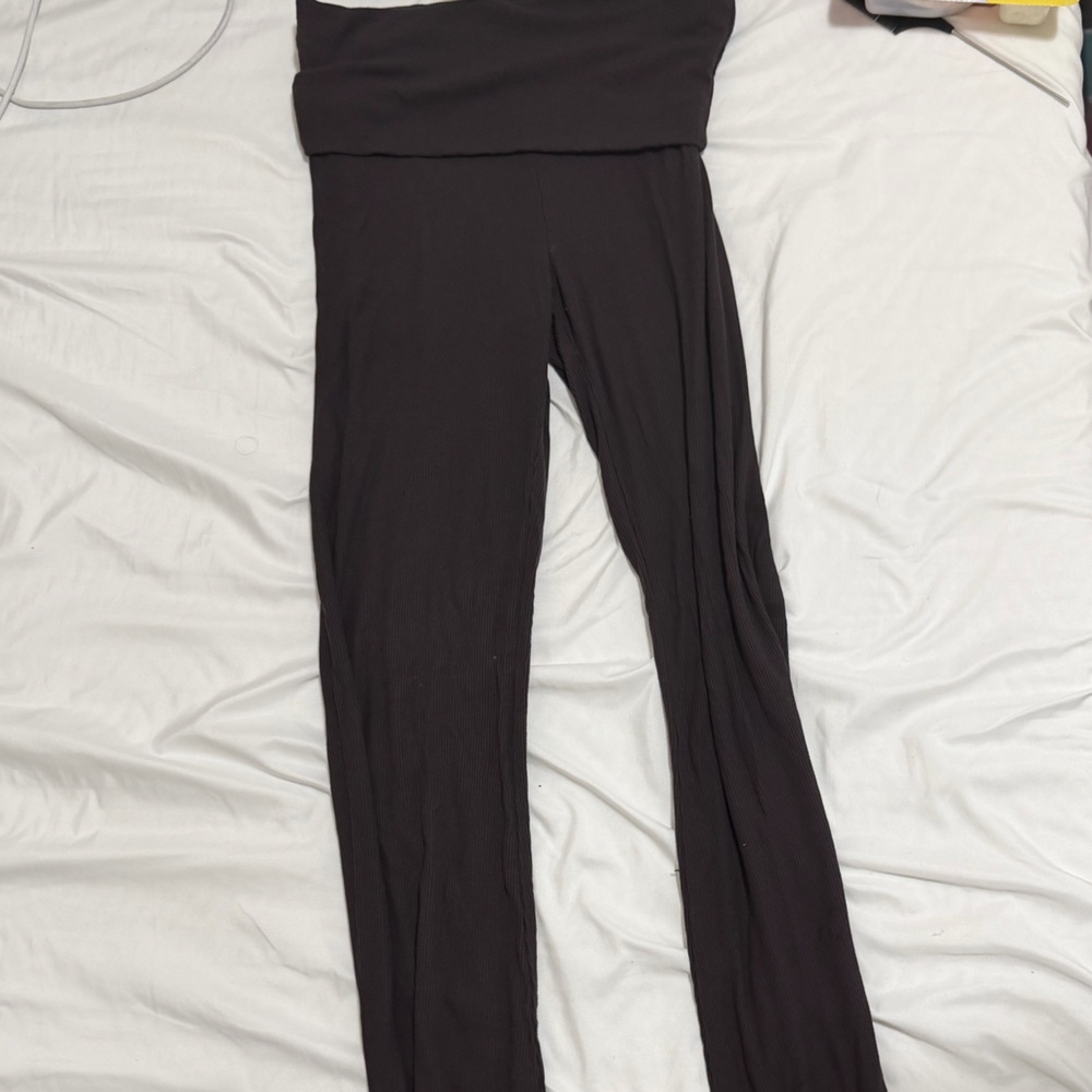 Skims Dark Brown Foldover Leggings